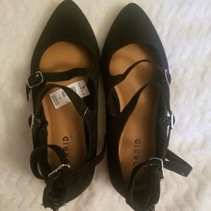 Black Faux Suede Flat